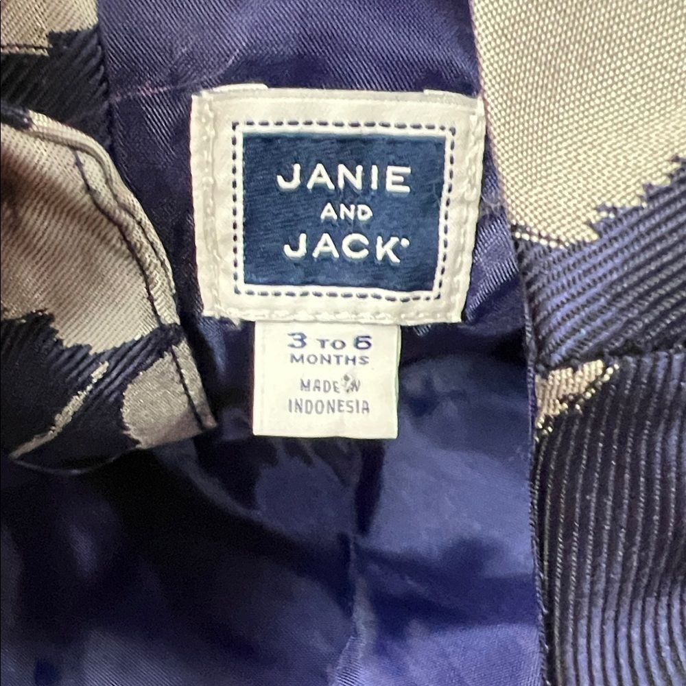 Janie and Jack navy with silver and pink flowers party dress size 3-6 months - Picture 9 of 12